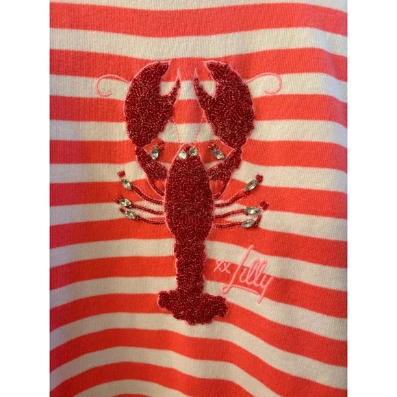 Lilly Pulitzer Cane Coral So Clawsome Lobster Sweatshirt Coastal Size XL NWT - Picture 3 of 12